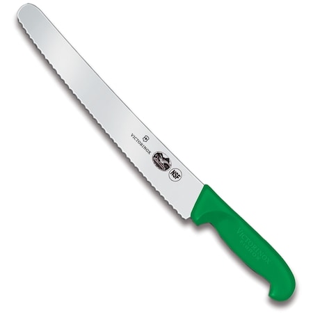 Swiss Army Brands Kitchen Fibrox Pro - Haccp Green Chef'S - Serrated, 100.25In Baker'S Blade VIC-5.2934.26